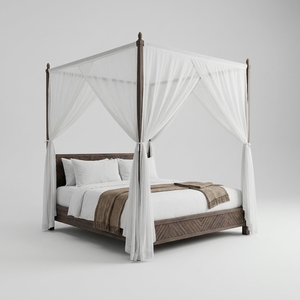 Lit tropical VIQ Luxury Jens avec style tropical moderne / éco-luxe haut de gamme et couleur/taille personnalisées pour hôtels de luxe - Product Image 1
