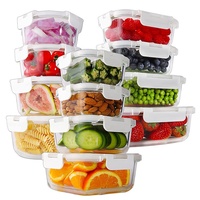 Conteneurs de préparation des repas en verre en gros, boîte à lunch en verre, boîte à lunch préparée, boîte bento, disponible pour le four, le congélateur et le lave-vaisselle