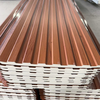 Panel Sándwich de PU de 16 mm/20 mm, Panel Aislado para Techo y Pared de Metal, Techo Térmico Ignífugo para Almacenes Industriales y Casas Prefabricadas