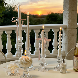 Portacandele in Vetro Cristallo Trasparente Stile Trendy per Candele Aromaterapiche: Esperienza Culinaria dall'Atmosfera Unica - Product Image 3