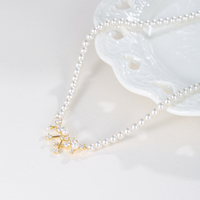 Collier plaqué or, imitation perle, grappe d'étoiles, zircon cubique, hypoallergénique, cadeau d'anniversaire céleste pour elle, vente en gros, OEM personnalisé