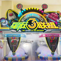 Machine à pinces à prix en métal pour 2 joueurs, thème spatial, multi-stations, à monnayeur, avec éclairage LED néon, pour salle d'arcade
