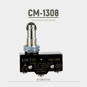 Microinterruptor Eléctrico CM-1308 de CNTD Changde, Auto-Reiniciable, Rodillo Recto con Límite de Recorrido, Circuito SPDT, Hecho de Plástico - Product Image 3