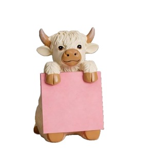 ที่ใส่กระดาษโน้ตรูปวัวไฮแลนด์ ทำจากเรซิ่นสีขาว ใช้จัดระเบียบโต๊ะทำงาน รูปทรงสัตว์ ใช้เป็นที่ใส่กระดาษโน้ต ของตกแต่งสำนักงาน ไอเดียของขวัญ - Product Image 5