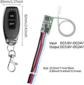 433Mhz DC3. 6-24v Universal nirkabel pengendali jarak jauh saklar ukuran Mini RF penerima Relay 433.92 Mhz kit DIY untuk lampu LED