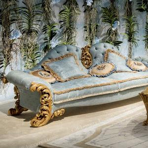 Ensemble <span class=keywords><strong>de</strong></span> canapés rococo français sur mesure, canapé en velours bleu <span class=keywords><strong>ciel</strong></span> avec décor doré, table basse pour les intérieurs <span class=keywords><strong>de</strong></span> villas <span class=keywords><strong>de</strong></span> luxe - Product Image 4