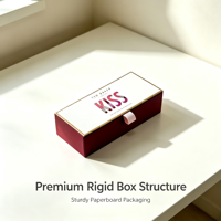 Boîte cadeau rigide personnalisée en carton écologique avec ruban et languette de tirage, emballage de luxe en deux parties pour cosmétiques, bijoux, rouge à lèvres