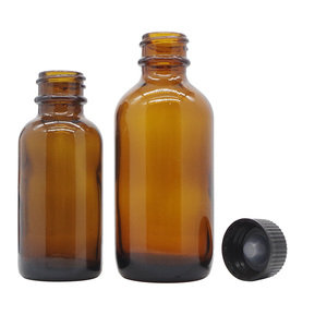 Boston <strong>Round</strong> 1/2oz 1oz 2oz 4oz 8oz 16oz Amber <strong>Glass</strong> <strong>Bottles</strong> With Screw Cap - Product Image 2