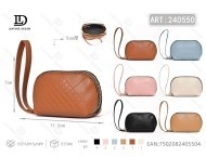 Portamonete da Donna Piccolo a Mezzaluna con Cinturino da Polso, Chiusura a Cerniera, in Pelle Sintetica Microfibra, Mini Formato, Tinta Unita - Product Image 1