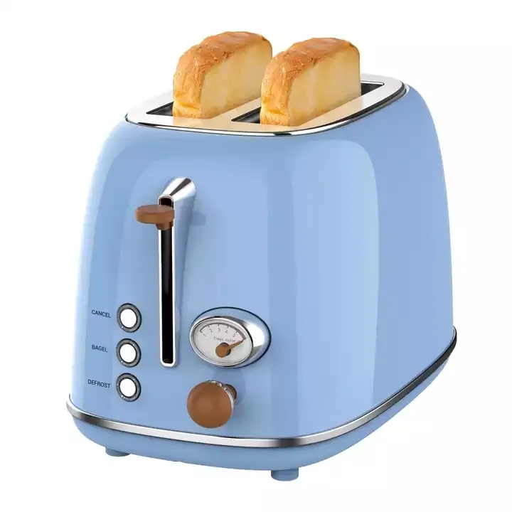Color Custom Design Sandwich Maker Home appliances Auto Pop Up Toaster Electric 2 Slice with Stainless Steel Retro Bread Toaster