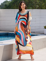Nouvelles Robes de Plage Imprimées Grande Taille pour Femmes, Tenues de Vacances, Maillots de Bain d'Été, Kaftan Cache-maillot de Plage