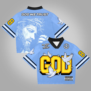 Personnalisé Hommes Grande Taille Respirant Football Rue Mode T-Shirt & Mesh Boxy Football Jersey Ensemble Oversize American Football Wear - Product Image 1