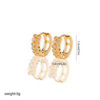 Joyería HYL, Aretes de Latón con Base Tridimensional en Forma de Panal, Chapados en Oro de 18k, Color Duradero, Venta al por Mayor