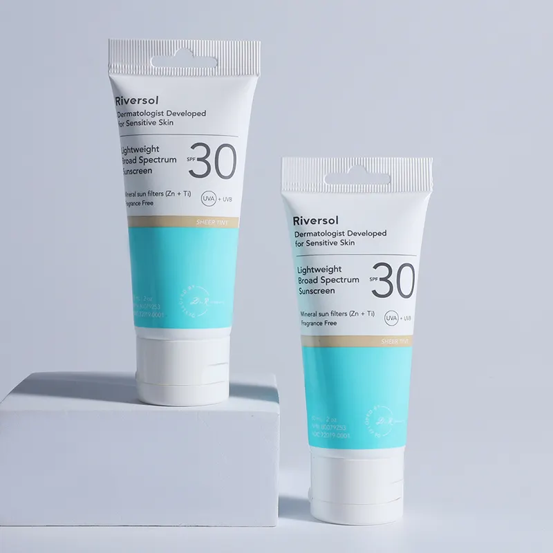 Récipient de crème solaire d'été en plastique de forme ovale, emballage cosmétique, tube en plastique