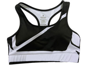 Soutien-gorge de sport en polyester et élasthanne sur mesure, respirant, avec logo frontal, décontracté, court, rembourré, pour la salle de sport, entraînement, simple et actif - Product Image 2