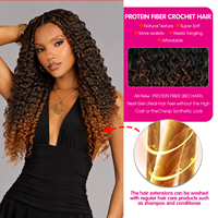 Extensions de cheveux synthétiques bouclés Julianna Premium résistantes à la chaleur 4X 300g en fibres protéinées bio organiques pour tresses au crochet