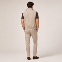 Ensemble de voyage 3 pièces pour homme : Gilet réversible zippé, T-shirt respirant en coton mercerisé, Pantalon en coton, nylon et élasthanne