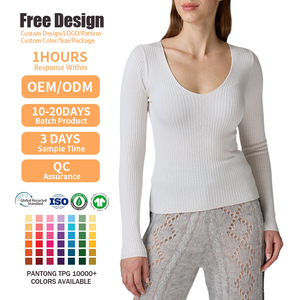 เสื้อสเวตเตอร์คอวี แขนยาว ผ้าถักเนื้อนุ่ม สีพื้น เรียบง่าย สไตล์มินิมอล สำหรับฤดูหนาว ทรงปกติ ผ้าถักแบบเรียบ - Product Image 2