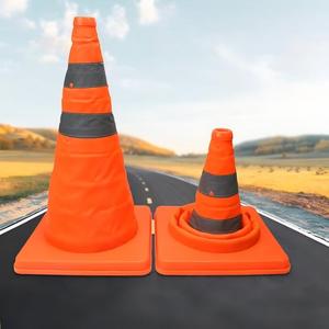 Cône de signalisation réfléchissant portable, pliable et rétractable en plastique, sur pied, sans alimentation électrique, pour <span class=keywords><strong>avertissement</strong></span> d'urgence - Product Image 2