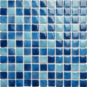 Foshan di alta qualità 25x25x4mm vetro riciclato blu pareti piscina piastrelle mosaici moderno Parquet Design per alberghi 4mm - Product Image 6