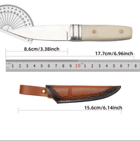 Couteau de chasse à lame en acier inoxydable de haute qualité, couteau tactique personnalisé pour le camping en plein air, lame fixe avec étui en cuir