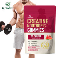 Qbioflex OEM/ODM Gummies à la créatine pour l'endurance et la masse musculaire, 60 gummies, saveur pastèque, complément alimentaire