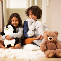 Peluche personnalisée en coton PP écologique brodée ultra douce pour bébés et nouveau-nés : Ours en peluche, Pingouin, Koala, Renard