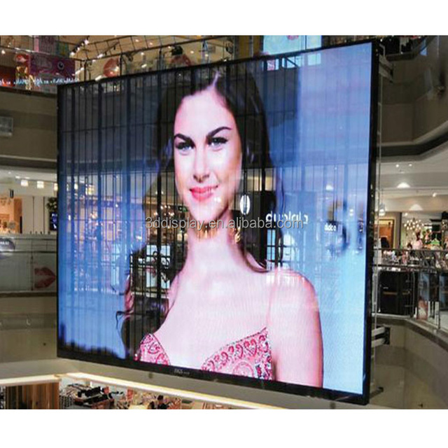 Full Color 5000 Nits Flexible Advertising Window P3.91-7.82 5000nits 3D Outdoor Transparent Led Display Screen