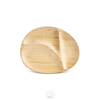 Plateau de service rond en bambou à 3 compartiments, écologique, pour apéritifs, fruits et collations pour les fêtes