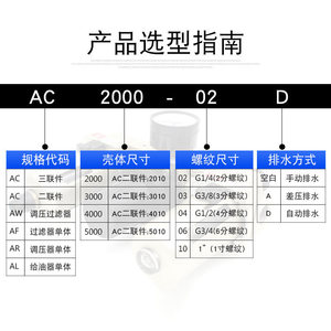 ตัวกรองลมแบบสามช่อง Takumi รุ่น AF3000-03 AL3000-03 พร้อมตัวควบคุมแรงดันและตัวกรอง - Product Image 4