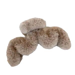 定制14厘米大尺寸蓬松波浪发爪夹高品质秋冬款式毛绒纯色发爪配件 - Product Image 6