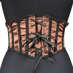 Ceinture mini élégante en satin noir contrastant avec passepoil pour la mise en forme des robes - Product Image 3