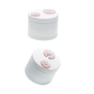 Nuove ragazze che fumano accessori 63mm 4 strati margherita fiore bianco vernice ceramica rivestita in alluminio spezia smerigliatrice di erbe per il fumo - Product Image 3