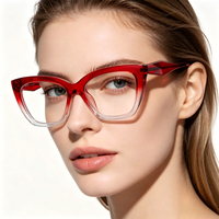 Montures optiques œil-de-chat tendance TR90 avec verres anti-lumière bleue, montures de lunettes de vue pour myopie, couleur dégradée, vente en gros pour homme et femme