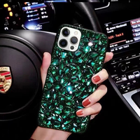 Coque de téléphone de luxe avec incrustation de strass en cristal Coque rigide Couverture complète Sparkling Bling Handmade PC Material pour iPhone