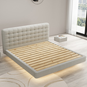 เตียงหนังทันสมัยแบบอิตาลีเรียบง่ายเตียงแต่งงานหรูหราห้องนอนใหญ่เตียงหนังแฟชั่นคู่ - Product Image 4