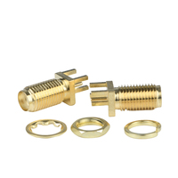 Conector Hembra Chapado en Oro SMA-KE Recto para Montaje en PCB, Conector de Antena Wifi