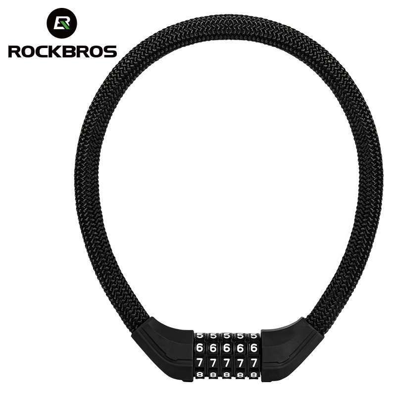 Велосипедный замок ROCKBROS, утолщенный цилиндр с паролем, эластичный, Противоугонный, Сверхлегкий вязаный велосипедный замок