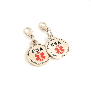 Prezzo di fabbrica circolare <span class=keywords><strong>in</strong></span> metallo smaltato supporto emotivo animale E.S.A. Targhetta identificativa del nome del cane da compagnia <span class=keywords><strong>ESA</strong></span> per collari per animali domestici di forma rotonda - Product Image 1