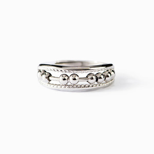 Anillo de Plata T0804 con Bola, Diseño Minimalista, Unisex, para Uso Diario, Anillos Finos - Product Image 1