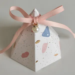 Cone Pyramid Style Candy Box Packaging Small Paper Chocolate Boxes For Gifts Wedding Favors Baby Shower Party