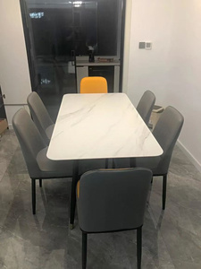 Chaises <span class=keywords><strong>de</strong></span> salle à manger modernes en cuir blanc nordique à dossier haut, vente en gros Chine, mobilier <span class=keywords><strong>de</strong></span> maison pour table à manger - Product Image 5