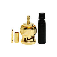 Connecteurs RF 12G-SDI BNC vers RG179 entièrement plaqués or avec gaine de protection, en stock, directement de l'usine
