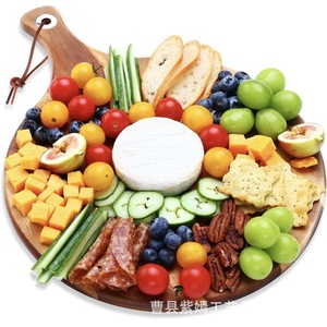 Bandeja para Pizza de Madera de Acacia con Asa, Estilo Retro, Plato para Servir en Fiestas, Comidas, Frutas, Delicatessen y Repostería - Product Image 2