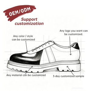 OEM Custom British-Style Color-Block <b>Platform</b> <b>Oxford</b> Shoes for Men Top-Grain Cowhide Business Commute and Casual Footwear - Product Image 3