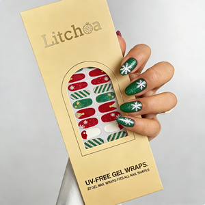 Autocollants pour ongles en gel semi-durci tendance pour Noël avec des motifs de flocons de neige, art des ongles coréen pour la promotion des fêtes de fin d'année - Product Image 1