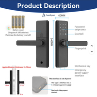 Cerradura Inteligente Digital Biométrica Aurelysse TTlockTuya con Control Remoto para Entrada, Manija de Puerta Inteligente, Pedido al por Mayor OEM