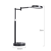Lampe de bureau LED à tête rotative TH, commande tactile, température de couleur réglable (2700-6500K), design pliable en métal, alimentation CC, CRI élevé