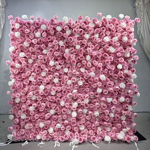 Fabbrica su misura <span class=keywords><strong>rosa</strong></span> artificiale della parete del fiore della festa nuziale di seta artificiale del fiore sullo sfondo della parete per la decorazione di nozze - Product Image 1