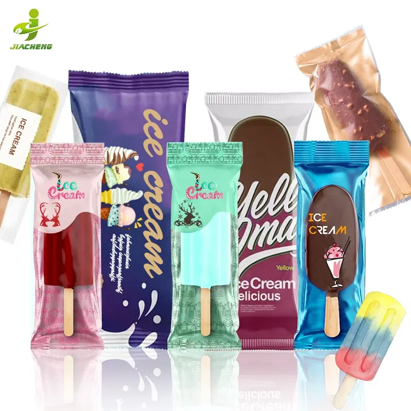 Custom print plastic heat seal empaque de helado ice lolly cream pop pouches popsicle wrappers packaging bag for ice cream
